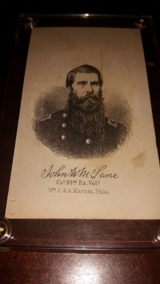 Engraving Style CDV Colonel John W M ' Lane 83rd Pennsylvania 3