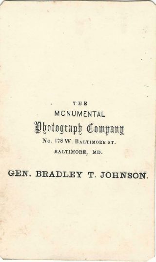 CDV GENERAL BRADLEY T.  JOHNSON 1st MARYLAND INFANTRY C.  S.  A. 2