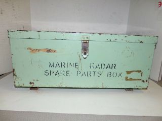 Vintage Military Us Marines Radar Supply Storage Steel Box Tokyo Keiki