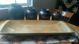 Antique Huge Wooden Trencher/dough Bowl - Aafa - Primitive - Written History