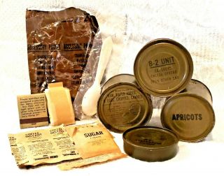 Vietnam C Ration Cans,  No Box Or Cigarettes Partial Opened Accessory Pack
