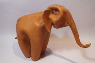 Vintage 1960s Deru Leather Germany Elephant Large Mcm Sculpture Animal Figure