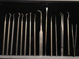 15 Piece Vintage Medical Dental Surgical Tools Instruments,  Ss White,  U.  S.  Made