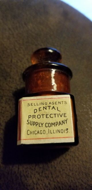 Apricot Color Ground Stopper Dentone Dental Supply Co.  Embossed Labeled