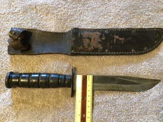 Vintage WW II U.  S.  Navy Mark 2 Fighting Knife Camillus NY,  W/sheath 6