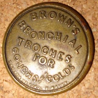 1862 BROWNS BRONCHIAL TROCHES Encased Postage 3