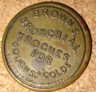 1862 BROWNS BRONCHIAL TROCHES Encased Postage 5