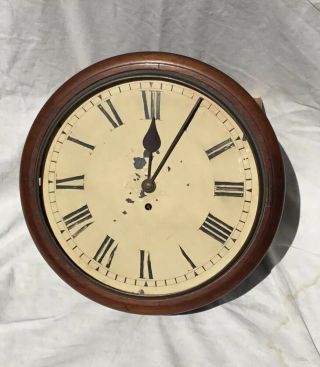Antique 12” School / Railroad Fusee Clock,  For Parts/repair/restoration
