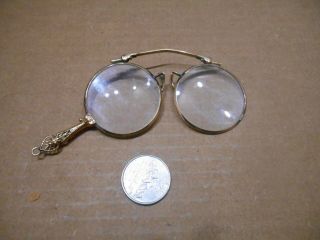 Antique 10k Solid Gold Lorgnette Glasses,  1917