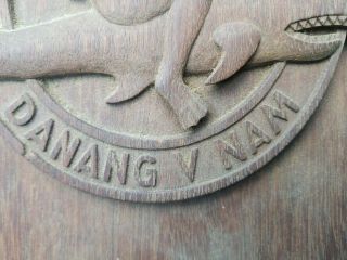 US Navy Vietnam UDT US Divers Da nang Vietnam Teak Carved Plaque 1972 5