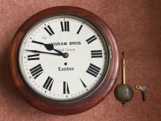 Ingram Bros Wood Green Antique Wall Clock