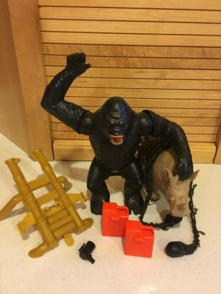 Vintage Mattel BIG JIM Jungle Gorilla (Moving Arms) Rhino - Net - Launcher - Gas Cans, 11