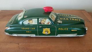Tin Wind Up Toy Dick Tracy Squad Car NO.  1 1949 3