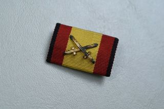 Wwii German Spanish Civil War 1 - Inch Ribbon Bar W/swords Device