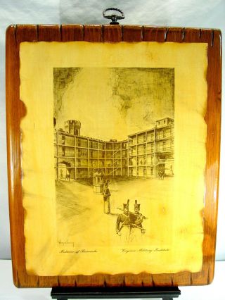 Virginia Military Institute VMI Vintage Print Signed by artist Ray Lowery 1920 10