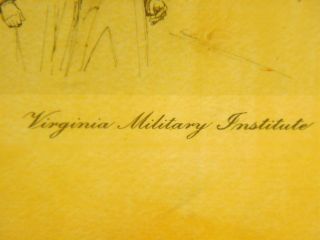 Virginia Military Institute VMI Vintage Print Signed by artist Ray Lowery 1920 8