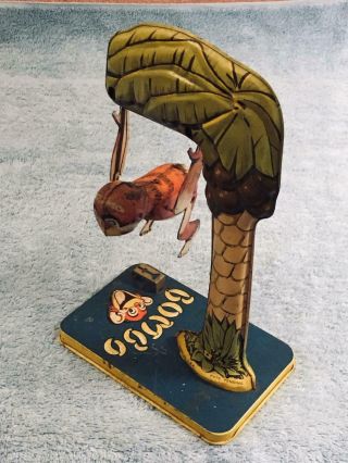 Vintage 1930s windup BOMBO the acrobatic Monkey,  by Unique Art,  great 5