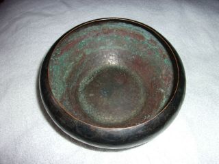 Old Antique Arts & Craft Hammered Copper Bowl Signed F.  Novick