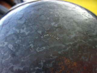 Old Antique Arts & Craft Hammered Copper Bowl Signed F.  Novick 5