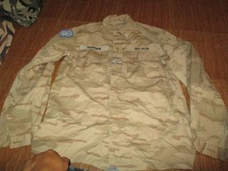 Desert Belgium Militaria Army Cotton Camo Shirt,  Very Good