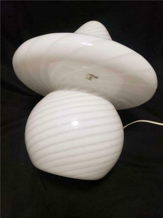 VETRI mid - century modern MURANO white Swirl Glass Table Lamp 5