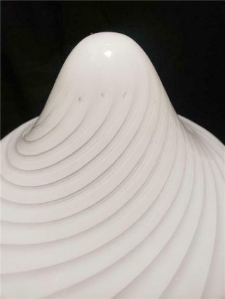 VETRI mid - century modern MURANO white Swirl Glass Table Lamp 6