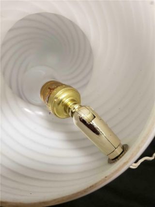 VETRI mid - century modern MURANO white Swirl Glass Table Lamp 7