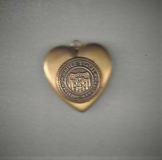 Wwii Rare Merchant Marine Sweetheart Locket With Photos Officer & Lady