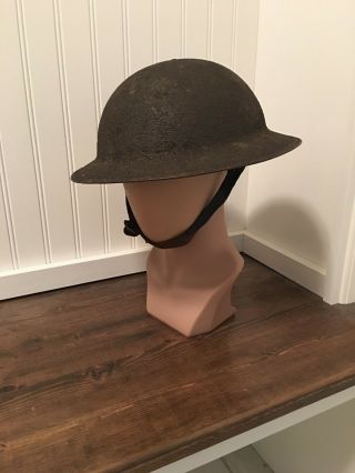 Ww1 Brodie Helmet - Combat Paint With Liner And Chinstrap