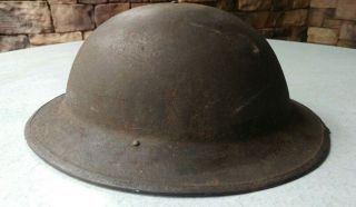 Antique Wwi Us Military Doughboy Helmet Size 7 1/8 W/ Liner & Chin Strap