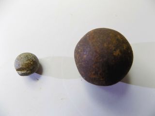 Civil War Relics Cannonball Solid Shot; Musket Ball