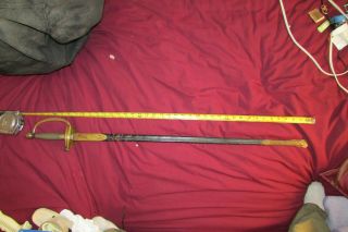 CIVIL WAR SWORD w/Scabbard AMES MFG NON COMMISSIONED OFFICER 1965 2
