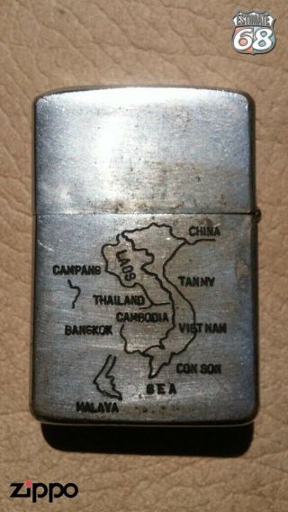 Vintage Zippo Petrol Lighter Vietnam War Saigon 67 - 68