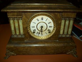 Seth Thomas Ornate Mantle Clock Lion 