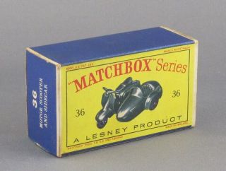 Vintage 1960s Matchbox 36 Lambretta Scooter Sidecar and Boxed 6