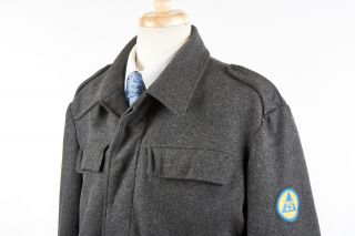 Vintage Mens RODEX Coat 44 in Drab Gray Wool German 