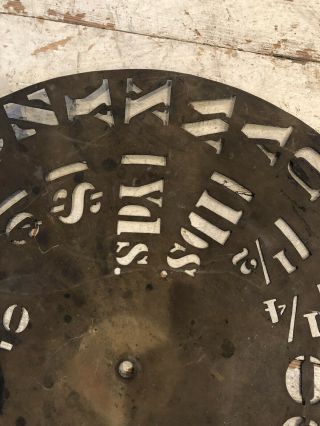 Antique Vintage Primitive Brass? 13.  25” Stencil Wheel Sign Maker Clock Making 5