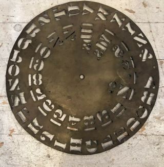Antique Vintage Primitive Brass? 13.  25” Stencil Wheel Sign Maker Clock Making 6