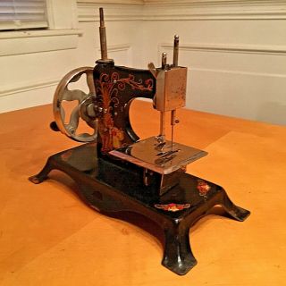 Antique Sewing Machine - Germany Casige Hand Crank Childs Toy Little Red Riding 6