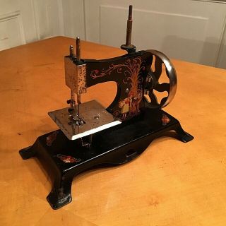 Antique Sewing Machine - Germany Casige Hand Crank Childs Toy Little Red Riding 8