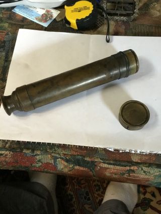 Early To Mid 19th Century Brass Telescope Four Section 24 Inches Open Optic