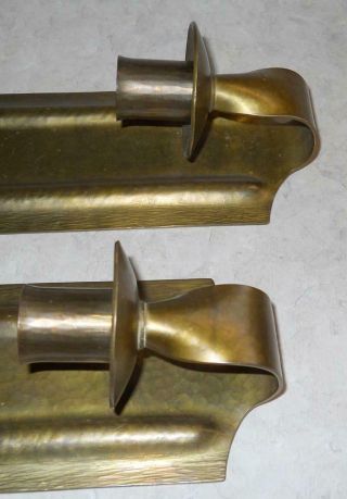 Vintage ETC Fish Brass Candle Wall Sconces Hand Wrought 9 1/4 