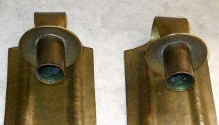 Vintage ETC Fish Brass Candle Wall Sconces Hand Wrought 9 1/4 