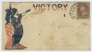 Mr Fancy Cancel 65 Civil War Patriotic Lady With Flag Victory Washington Dcds