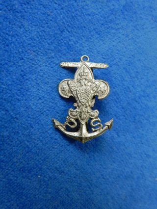 Yugoslavia,  Kingdom.  Serbia.  Rare Scout Navy Badge.  Pin.  Medal.  Order