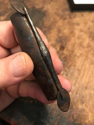 Revolutionary War 18th Century Hand Forged Iron Rare Double Powder Measure 1780 3