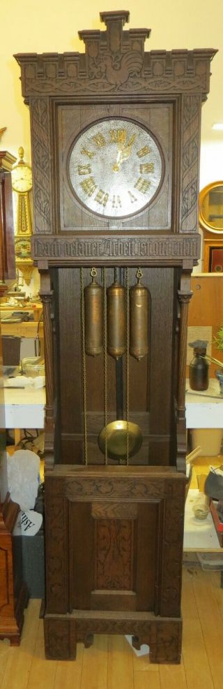 German Open Waist Grandfather Clock Westminster Chime,