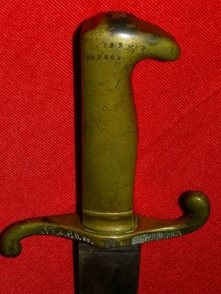 Old Brass Handled Imperial German Artillery Short Sword Wwi Prussian M1864 1840