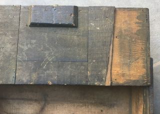 Primitive Antique Wooden Carpenters Tool Box • Vintage Farmhouse Hinged Toolbox 12