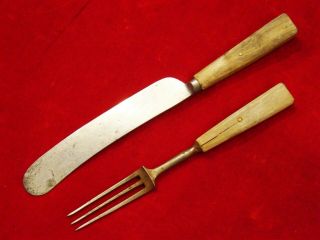 Civil War Period Fork And Knife For Mess Kit Display